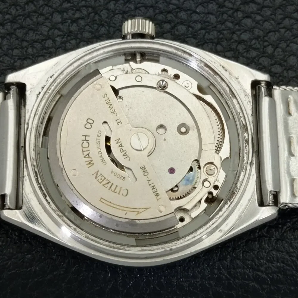 Vintage 1973 Citizen Automatic Mens Silver Watch W/daydate & Gold accents